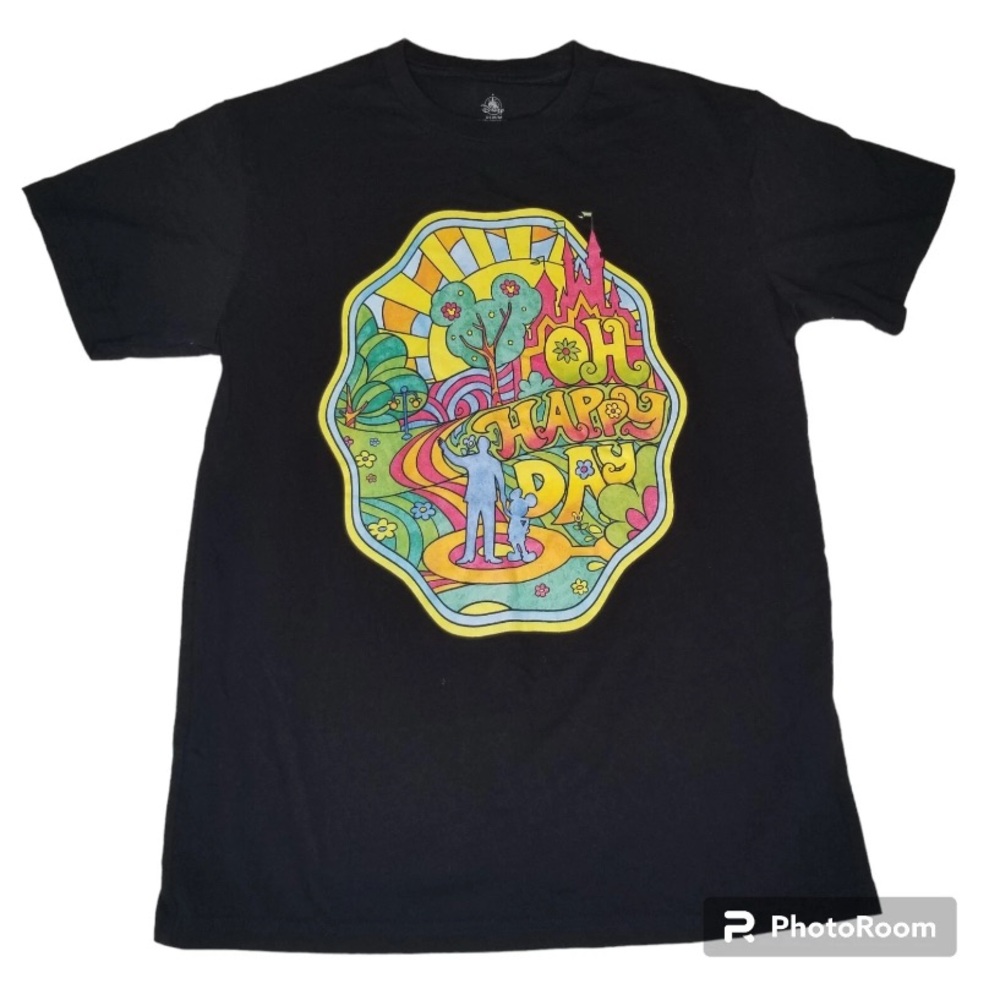 Disney Oh Happy Day Walt and Mickey Colorful 2023 T Shirt Organic Cotton Medium